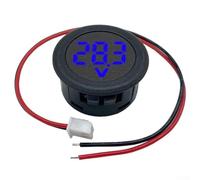 Zilimontt Voltímetro redondo con pantalla digital LED de 4-100 V CC, medidor de voltaje CC de 2 cables con precisión de ± 1%, velocidad de actualización rápida de 300 ms, protección de conexión