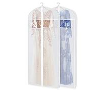 Zilink Bolsas de ropa de vestir para almacenamiento de 72 pulgadas con ventana transparente y bolsa de cubierta de vestido de refuerzo de 3 pulgadas para vestidos de noche largos, abrigo de piel,