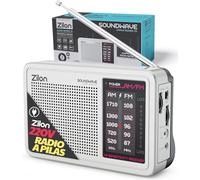 ZILON Transistor Radio a Pilas Analogica con Cable 220 V FM/AM Analogica Portatil Retro Vintage Kit de Emergencia Entrada Auriculares Fácil de Usar Personas Mayores Excelente Recepcion Numeros Grandes