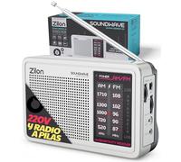 Zilon Transistor Radio a Pilas y 220 V Portatil Retro Vintage Analogica FM/Am Kit de Emergencia Entrada Auriculares Fácil de Usar Personas Mayores Excelente Recepcion Numeros Grandes