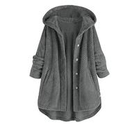 Zilosconcy Abrigos con Capucha Invierno Mujer con Estampado con Capucha y Bolsillos Cremallera Abrigo Vintage Rebajas Talla Grande Suéter Tipo Suelto Casual Gruesos de Lana Outwear