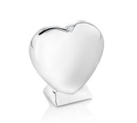 Zilverstad 7280261 - Hucha, bañada en Plata, 9 x 4 x 9 cm, diseño de corazón con Pedestal