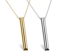 ZILZUFA 2 Pcs Collar de Silbato de Respiración de Acero Inoxidable Portátil Collar de Ejercicio de Collar de Respiración Profunda Consciente para Hombre Mujer