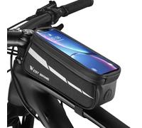 ZIMAOER Bolsa para marco de bicicleta con funda para teléfono móvil, 1 L, con pantalla táctil, para smartphone de hasta 7 pulgadas, impermeable y reflectante, soporte para teléfono móvil para