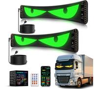 ZIMAOER Ojos LED para Camión y Coche, Luces Devil Eyes para Auto, Pantalla LED Flexible y Programable, Letrero Deslizante Personalizable para Publicidad y Señalización (2uds 60x12cm)