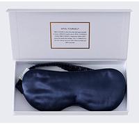 ZIMASILK Antifaz para dormir 100% de seda de morera pura de 22 momme, relleno de 100% seda de morera, cinta de fijación de seda, antifaz para dormir extremadamente suave y cómodo, color azul marino