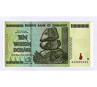 Zimbabwe 10 trillones de dólares nota Bill Money Inflation Record Currency Bill Bill