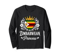 Zimbabwean Princess Zimbabwe Flag Proud Zimbabwean Girl Manga Larga