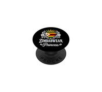 Zimbabwean Princess Zimbabwe Flag Proud Zimbabwean Girl PopSockets PopGrip Adhesivo