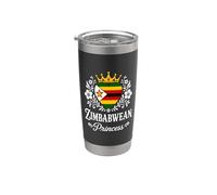 Zimbabwean Princess Zimbabwe Flag Proud Zimbabwean Girl Vaso térmico de acero inoxidable de doble pared