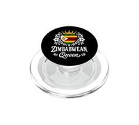 Zimbabwean Queen Zimbabwe Flag Proud Zimbabwean Woman PopSockets PopGrip para MagSafe