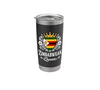 Zimbabwean Queen Zimbabwe Flag Proud Zimbabwean Woman Vaso térmico de acero inoxidable de doble pared