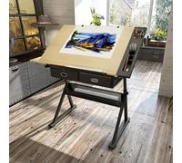 ZIMGOD Mesa de Dibujo Ajustable con Almacenamiento e Inclinación