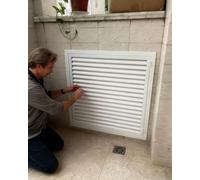 ZIMGOD Puerta de Inspección Panel de Acceso con Lamas Ventiladas para Paneles de Yeso, Puerta de Acceso a Cocina Exterior con Manija, Tapa de Registro de Aluminio, Placa de Tapa(30x45in (75x115cm))