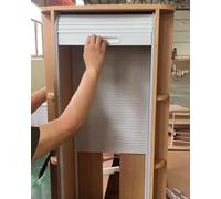 ZIMGOD Puerta Plegable Kit de Puerta Enrollable para Cocina/Armario, Puerta Corredera de ABS para Armario con Tirador y Guía, Puerta Plegable para Espacios Reducidos(55x100cm (21.7x39.4))