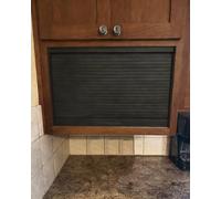 ZIMGOD Puerta Plegable Kit de Puerta Enrollable para Mueble de Cocina Negro, Puerta Corredera para Armario/Aparador/Ropero, Puerta Enrollable Plegable con Tirador y Riel(80x75cm (31.5x29.5))