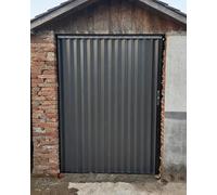 ZIMGOD Puerta Plegable Puerta Corredera Exterior para Patio Exterior, Puertas Plegables de Aluminio Gris con Marco y Cerradura, Puerta Plegable Retráctil con Mosquitera(24x80in (60x203cm))