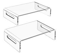 Zimilar 2 Pack Monitor Stand Riser Acrylic Monitor Stand for Computer Laptop Printer Notebook Premium Clear Laptop Stand Acrylic Monito