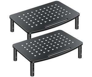 Zimilar 2 Pack Monitor Stands Risers 3 Height Adjustable Monitor Riser for Laptop Printer iMac PC Premium Metal Monitor Stand Riser for