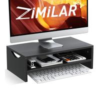 Zimilar Monitor Stand Riser 2 Tiers Laptop Computer Monitor Riser for PC Screen iMac Desktop Wooden Screen Monitor Stand Riser with Stora