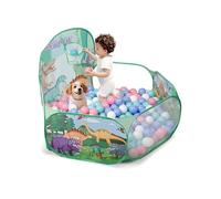 ZimiTeda Dinosaurios Piscina de Bolas para niños pequeños con aro de Baloncesto Plegable Pop-up Piscina de Bolas Bebe niñas niños Juego Interior Exterior Piscina para Perros Pelotas NO Incluidas