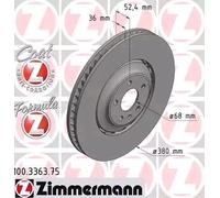 2x Disco de freno ventilado 100.3363.75 ZIMMERMANN para AUDI A8 D4 Q5