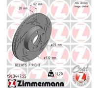 ZIMMERMANN 150.3447.55 Black Z Disco de freno para BMW X5 (E70) X5 (F15, F85)