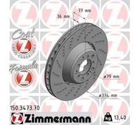 ZIMMERMANN 150.3473.70 Formula Z Coat Z Disco de freno Delantero, izquierda