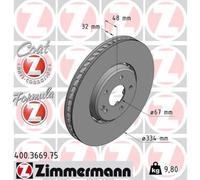 ZIMMERMANN 1x Disco de Freno Delantero Ø334 MM Ventilado para Mercedes Clase-E