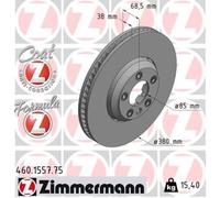 ZIMMERMANN 1X Disco De Freno Delantero Ø380 Ventilado Para Porsche Cayenne 955