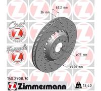ZIMMERMANN 1x Disco de Freno Delantero Ø400 MM Ventilado Perforado para BMW