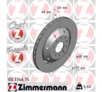 ZIMMERMANN 1X Disco De Freno Trasero Ø335 Mm Ventilado Para Audi A6 Avant