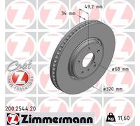 ZIMMERMANN 2X Disco De Freno Delante Ø320 Para Infiniti EX QX50 Y51 30D 35H