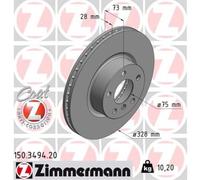 ZIMMERMANN 2X Disco De Freno Delante Ø328 Mm Ventilado Para BMW X3 F25 XDRIVE20D