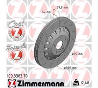 ZIMMERMANN 2X Disco De Freno Delante Ø369 Mm Para Audi A3 Sportback 8VA 8VF RS3
