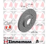 ZIMMERMANN 2x Disco de Freno Delantero Ø294 - MM para Mini Countryman R60 Cooper