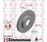 ZIMMERMANN 2x Disco de Freno Delantero Ø300 MM para BMW 3er Visita E46 320d 318i