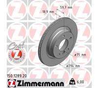 ZIMMERMANN 2X Disco De Freno Trasero Ø294 Mm Para BMW 3er Touring E46 320D 318I