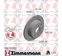ZIMMERMANN 2x Disco Freno Trasero Ø258 MM para BMW 3er Cabriolet E30 320i 318i