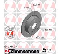 ZIMMERMANN 2x Disco Freno Trasero Ø259 MM Completo para Mini F56 Cooper One F55