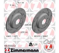 ZIMMERMANN 2x Disco Freno Trasero Ø300 Completo para Audi A4 Avant 8K5 B8 2.0