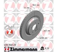ZIMMERMANN 2x Disco Freno Trasero Ø320 MM para MERCEDES-BENZ CLASE S W221
