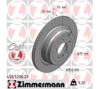 ZIMMERMANN 2x Disco Freno Trasero Ø352 MM Außenbelüftet para Land Rover Range Lm