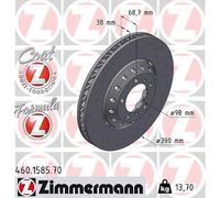 ZIMMERMANN 2x Discos de Freno Delant. Ventilado Recubierto para Porsche Panamera