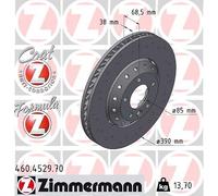 ZIMMERMANN 2x Discos de Freno Delantera Ventilado Recubierto para Porsche Cayena