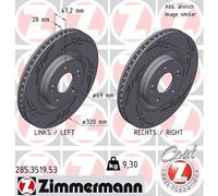 ZIMMERMANN 2x Discos de Freno Delanteros Ventilado Recubierto para Kia Ceed D CD