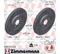 ZIMMERMANN 2x Discos de Freno Delanteros Ventilado Recubierto para VW Polo Audi