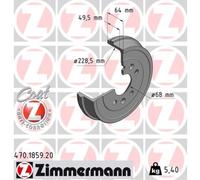 ZIMMERMANN 2x Tambor de Freno Trasero para Dacia Duster ca Renault II Townstar F