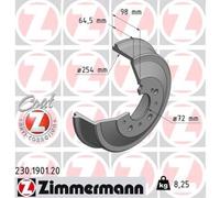 ZIMMERMANN 2x Tambor de Freno Trasero para Fiat Ducato Camión/Chasis Peugeot