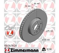 ZIMMERMANN Coat Z Disco de freno Delantero, derecha para BMW 5 Touring (F11)